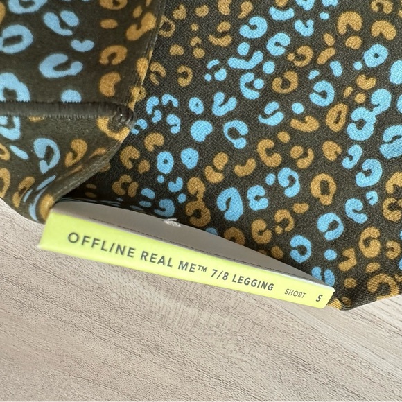 Aerie OFFLINE Green Leopard Print Leggings S - Picture 5 of 8